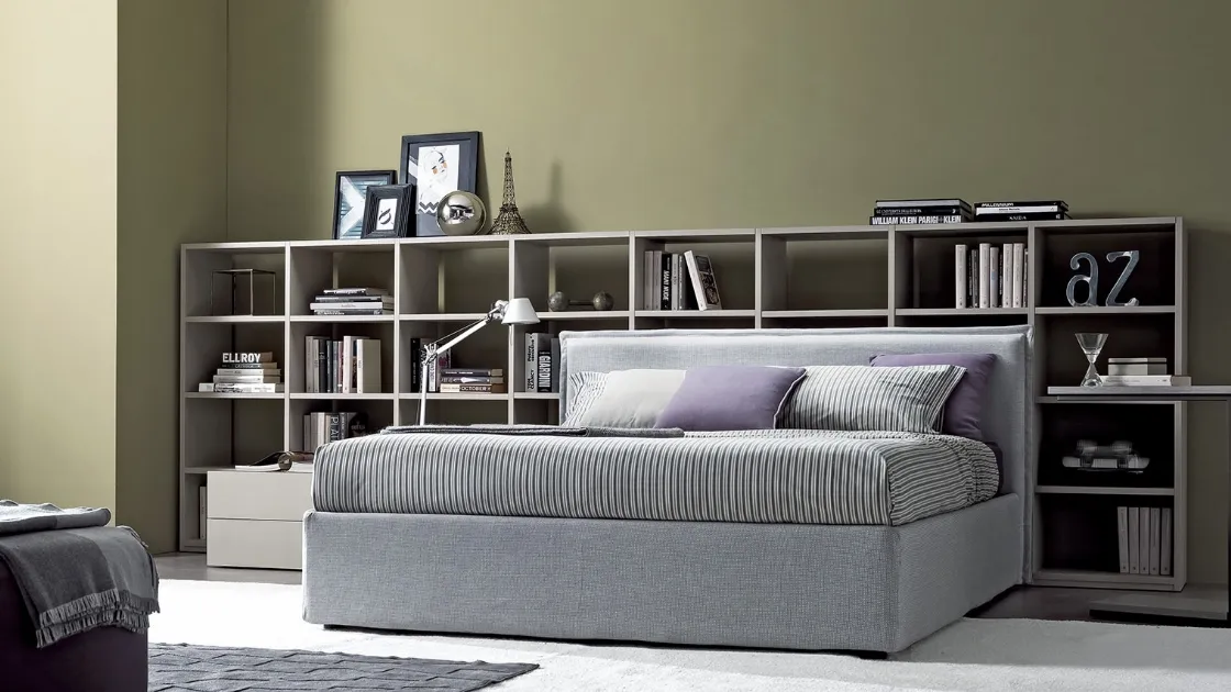 Letto in tessuto con box contenitore Alf di Essedue