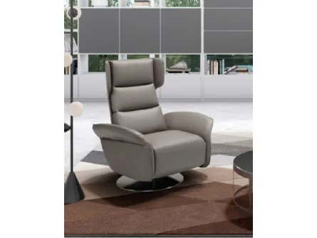 Poltrona relax con testiera regolabile Amsterdam Swivel di Spaziorelax