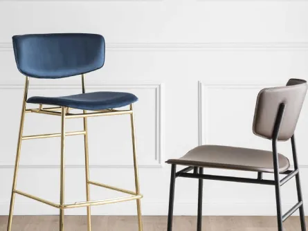 Sgabello con struttura in metallo Fifties di Calligaris