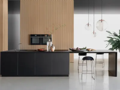 Cucina moderna Ambra impreziosita di elementi living - NETCUCINE