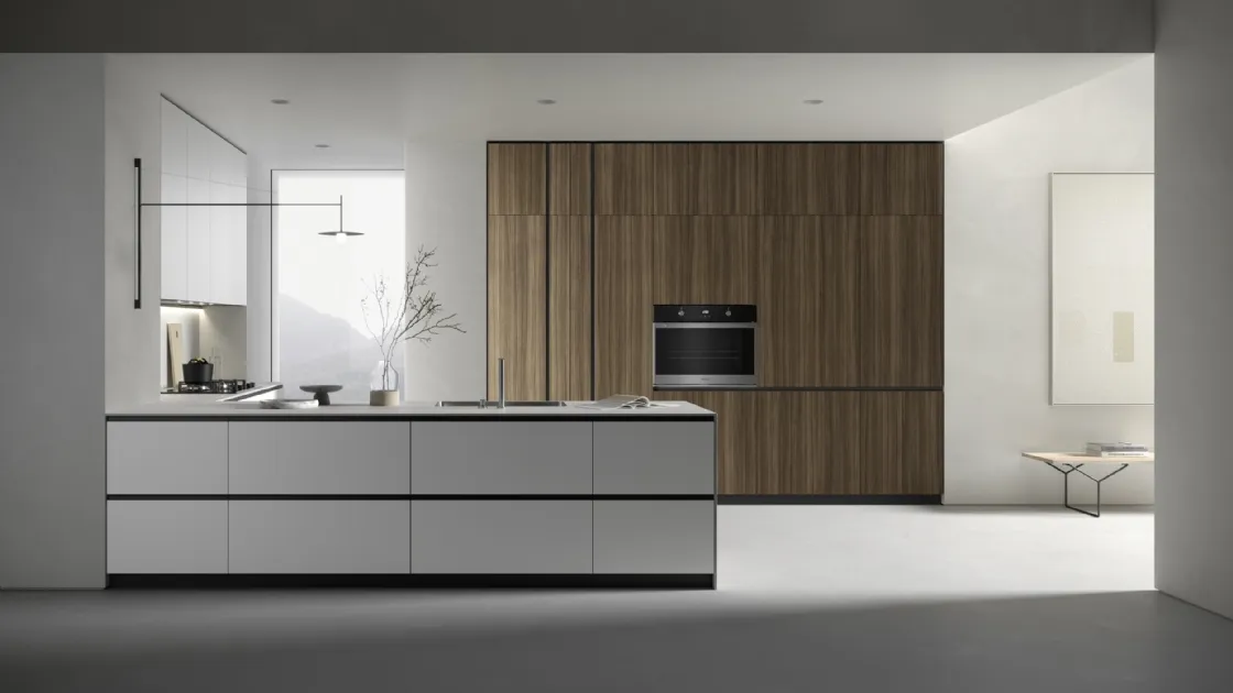 Cucina su misura con penisola M2 Linea n laccato Bianco di Meson's Cucine